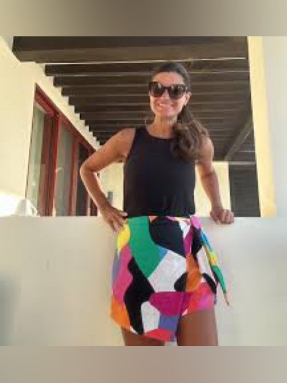 Multicolor Abstract Print Mini Skort - Picture 2 of 5